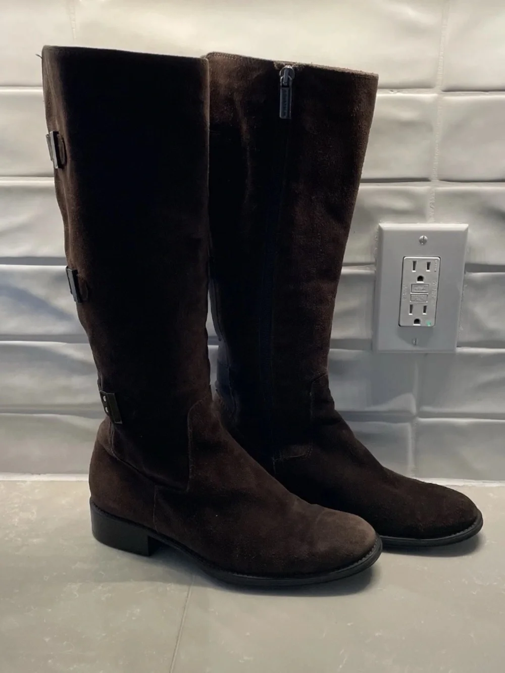 Aquatalia Women's Over-the-Knee Suede Boots in Dark Brown